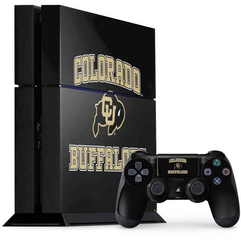 University of Colorado CU Logo on Gold PS4 Console and Controller Bundle Skin