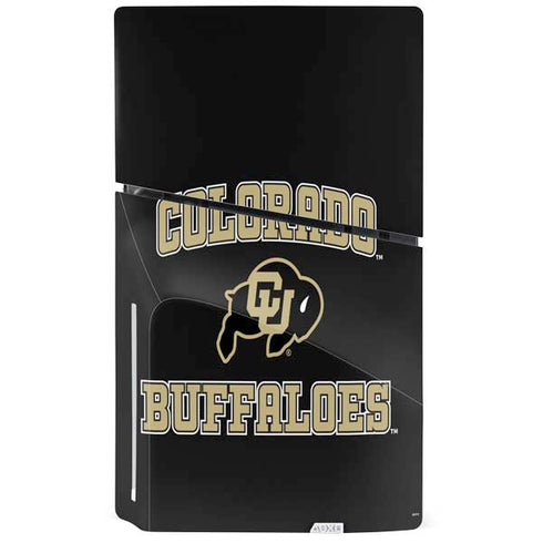 University of Colorado CU Logo on Gold PS5 Slim Disk Console Skin