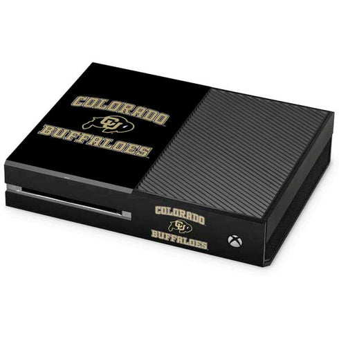 University of Colorado CU Logo on Gold Xbox One Console Skin