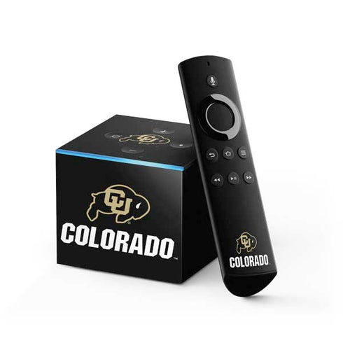 University of Colorado CU Logo on Black Fire TV Cube Skin