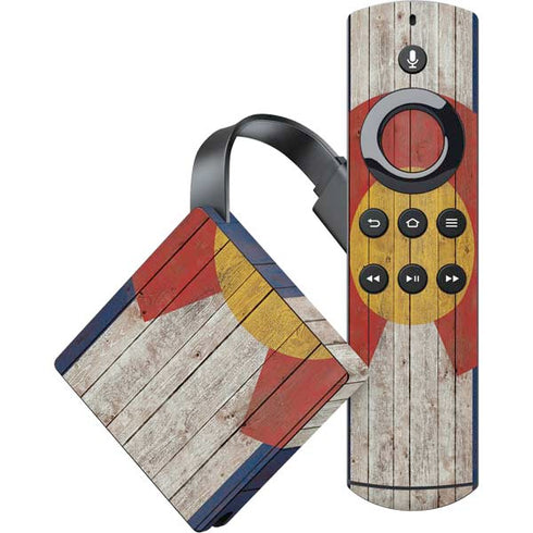 Colorado Flag Dark Wood Amazon Fire TV Skin