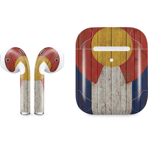 Colorado Flag Dark Wood Apple AirPods 2 Skin