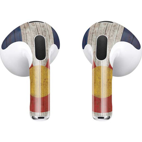 Colorado Flag Dark Wood Apple AirPods (3rd Gen 2021) Skin