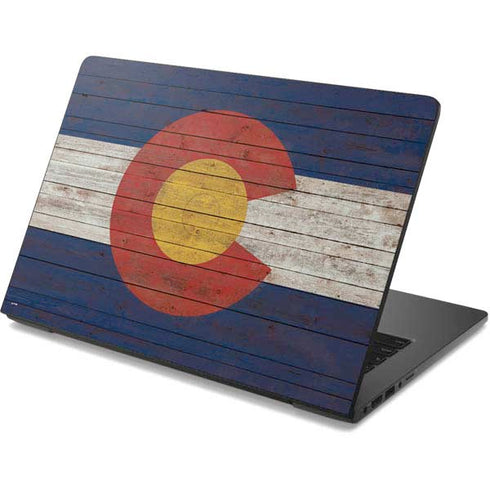 Colorado Flag Dark Wood Dell Chromebook Skin