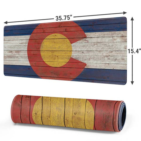 Colorado Flag Dark Wood Gaming Mouse Pad