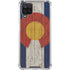 Colorado Flag Dark Wood Galaxy A12 Clear Case