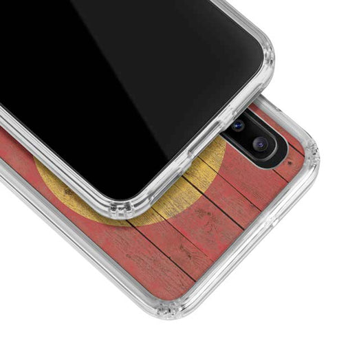 Colorado Flag Dark Wood Galaxy A20 Clear Case