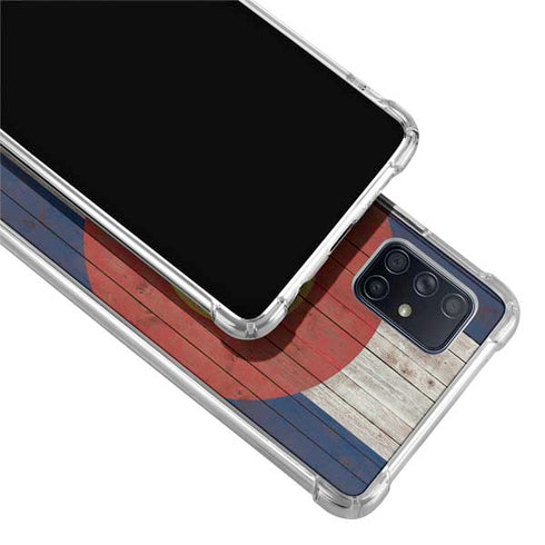 Colorado Flag Dark Wood Galaxy A51 5G Clear Case