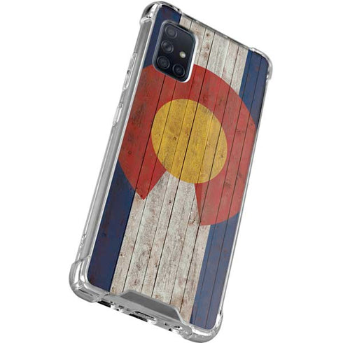 Colorado Flag Dark Wood Galaxy A51 5G Clear Case