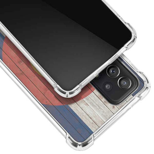 Colorado Flag Dark Wood Galaxy A52 5G Clear Case