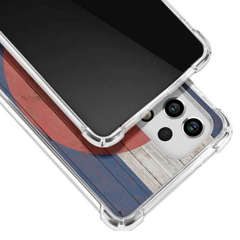 Colorado Flag Dark Wood Galaxy A53 5G Clear Case