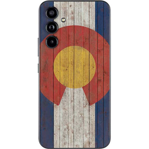 Colorado Flag Dark Wood Galaxy A54 5G Skin