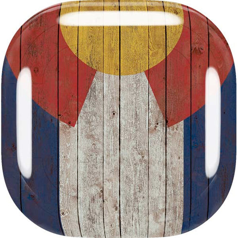 Colorado Flag Dark Wood Galaxy Buds Live Skin