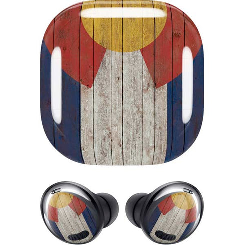 Colorado Flag Dark Wood Galaxy Buds Pro Skin