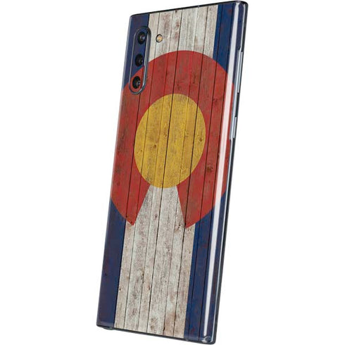 Colorado Flag Dark Wood Galaxy Note 10 Skin