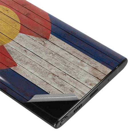 Colorado Flag Dark Wood Galaxy Note 10 Skin