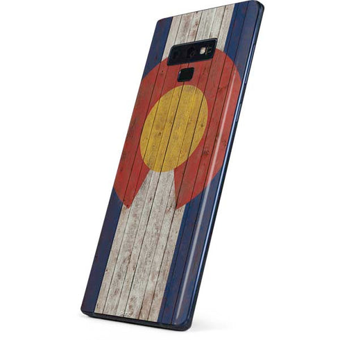Colorado Flag Dark Wood Galaxy Note 9 Skin