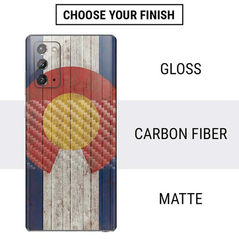 Colorado Flag Dark Wood Galaxy Note20 5G Skin