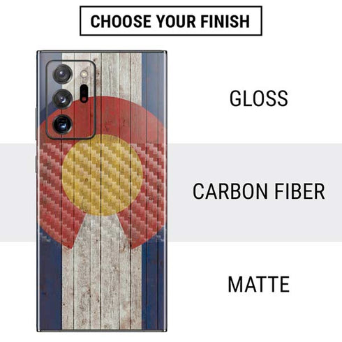 Colorado Flag Dark Wood Galaxy Note20 Ultra 5G Skin