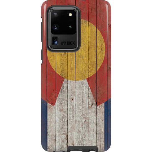 Colorado Flag Dark Wood Galaxy S20 Ultra 5G Pro Case