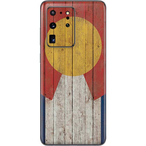 Colorado Flag Dark Wood Galaxy S20 Ultra 5G Skin