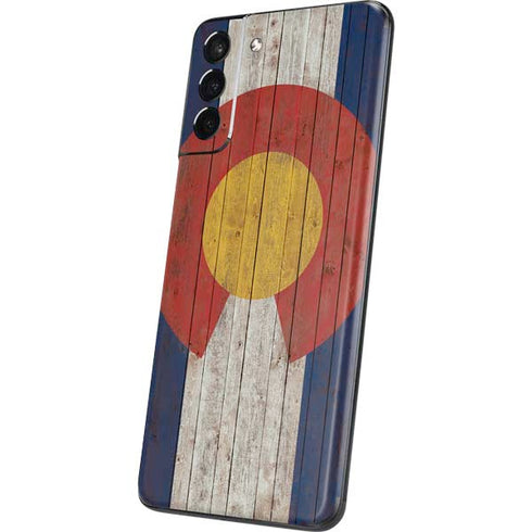 Colorado Flag Dark Wood Galaxy S21 5G Skin