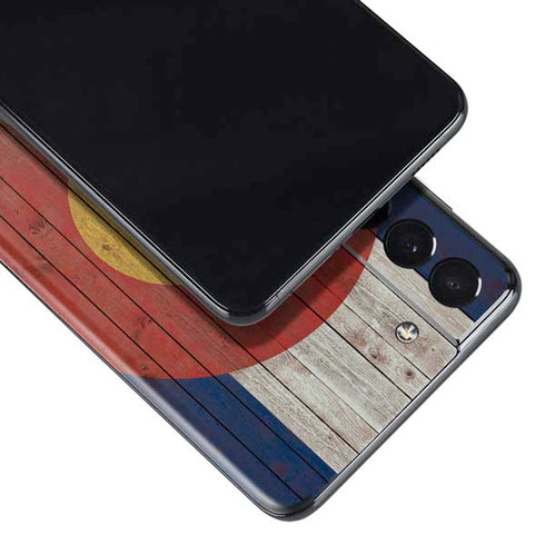 Colorado Flag Dark Wood Galaxy S21 5G Skin