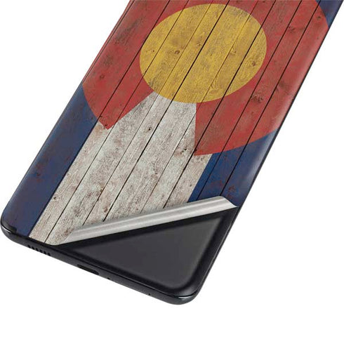 Colorado Flag Dark Wood Galaxy S21 5G Skin