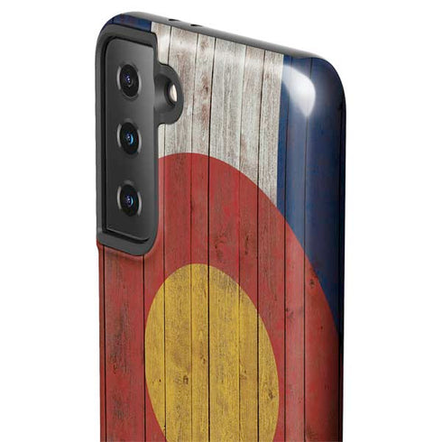 Colorado Flag Dark Wood Galaxy S21 Plus 5G Pro Case