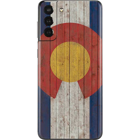 Colorado Flag Dark Wood Galaxy S21 Plus 5G Skin