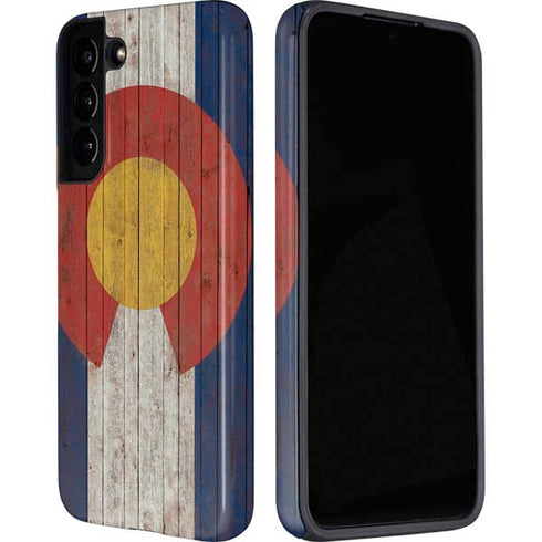 Colorado Flag Dark Wood Galaxy S22 Plus Pro Case