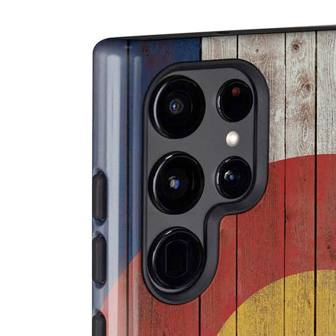 Colorado Flag Dark Wood Galaxy S22 Ultra Pro Case