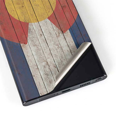 Colorado Flag Dark Wood Galaxy S22 Ultra Skin