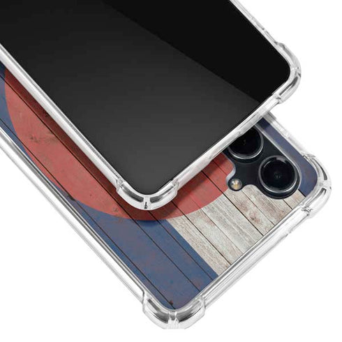 Colorado Flag Dark Wood Galaxy S23 FE Clear Case