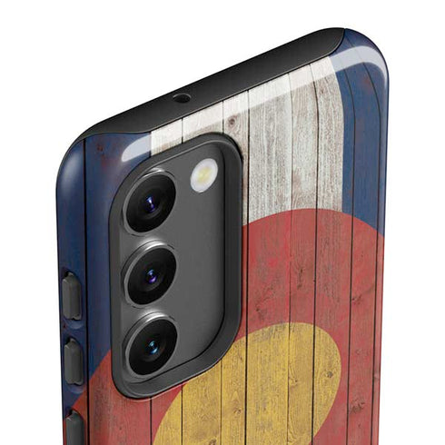 Colorado Flag Dark Wood Galaxy S23 Plus Pro Case