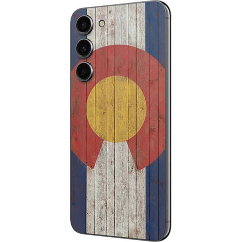 Colorado Flag Dark Wood Galaxy S23 Plus Skin
