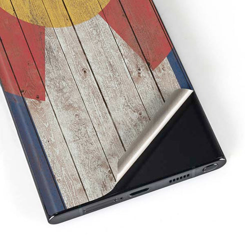 Colorado Flag Dark Wood Galaxy S23 Ultra Skin