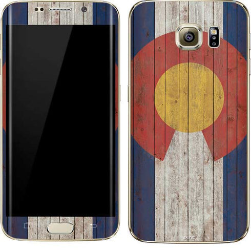 Colorado Flag Dark Wood Galaxy S7 Edge Skin