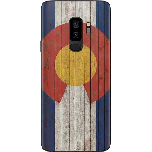 Colorado Flag Dark Wood Galaxy S9 Plus Skin