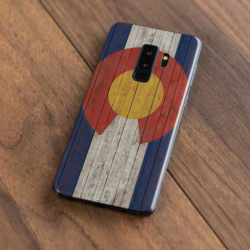 Colorado Flag Dark Wood Galaxy S9 Plus Skin