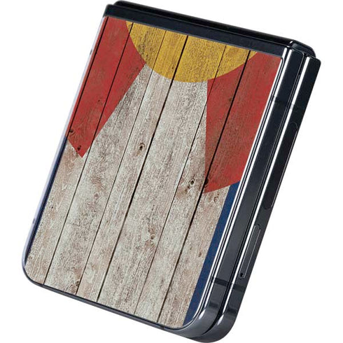 Colorado Flag Dark Wood Galaxy Z Flip5 5G Skin