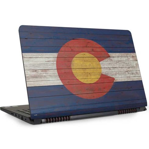Colorado Flag Dark Wood Dell Inspiron Skin