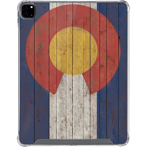 Colorado Flag Dark Wood iPad Pro 12.9in (2020) Clear Case