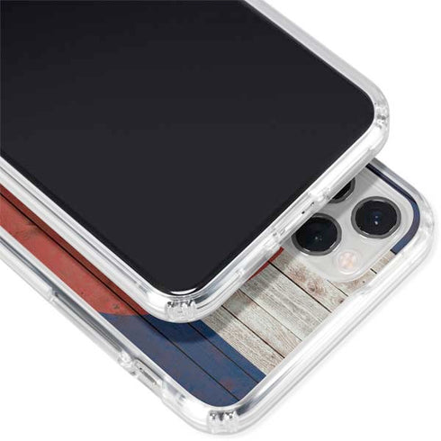 Colorado Flag Dark Wood iPhone 11 Pro Clear Case