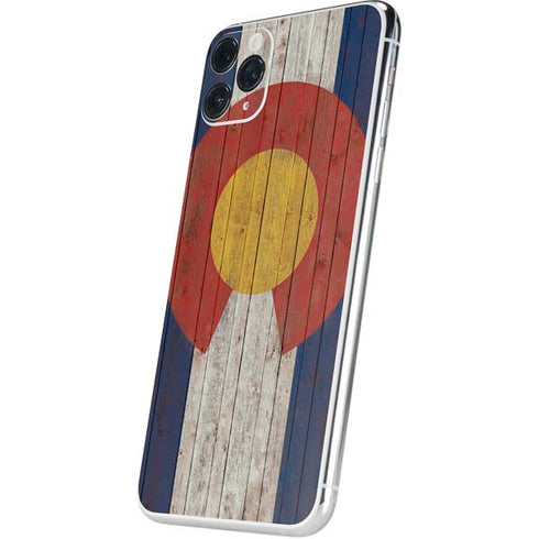 Colorado Flag Dark Wood iPhone 11 Pro Max Skin