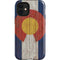Colorado Flag Dark Wood iPhone 12 Mini Impact Case