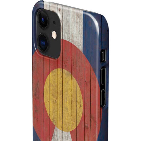 Colorado Flag Dark Wood iPhone 12 Mini Lite Case