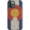 Colorado Flag Dark Wood iPhone 12 Pro Impact Case