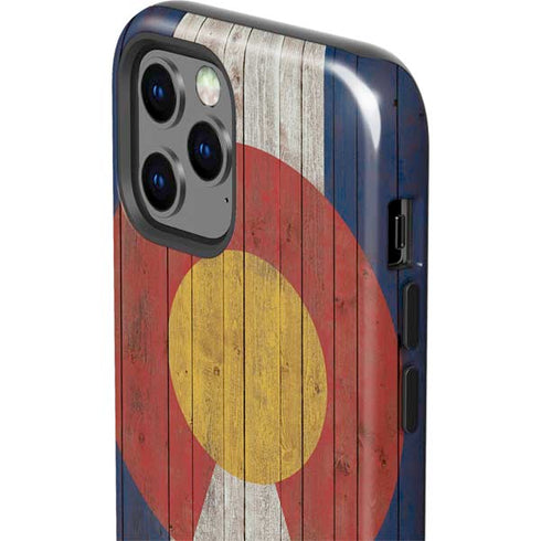 Colorado Flag Dark Wood iPhone 12 Pro Max Impact Case