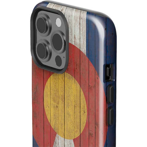 Colorado Flag Dark Wood iPhone 13 Pro Max Impact Case